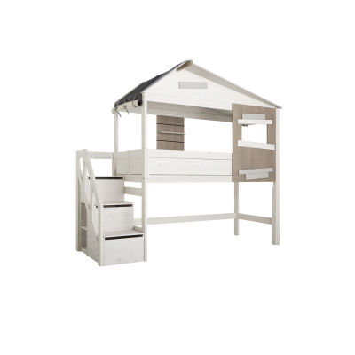 NEU2020-Lifetime Kidsrooms Halbh. Hüttenbett The Hideout Mit Treppe/ Rollb.