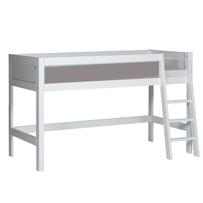 LifeTime-Kidsrooms Letto a mezza altezza Laura-DLR, 90x200 cm, con struttura a doghe DeLuxe imbiancata