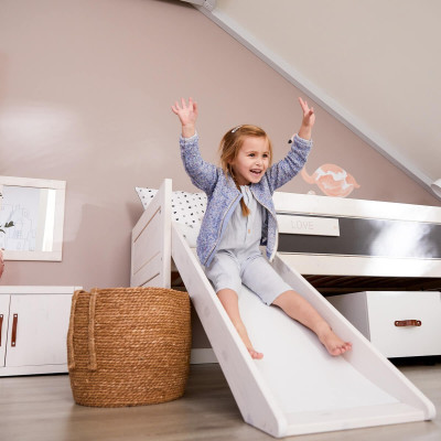 Lifetime bunk bed Climb & Slide with roller floor white