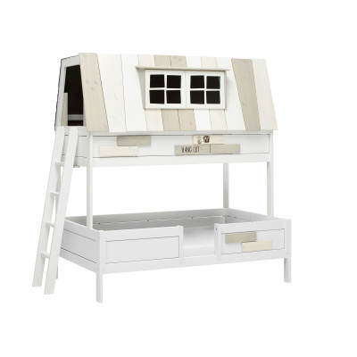 Lifetime Hangout bunk bed 140x200 with DeLuxe slatted frame white