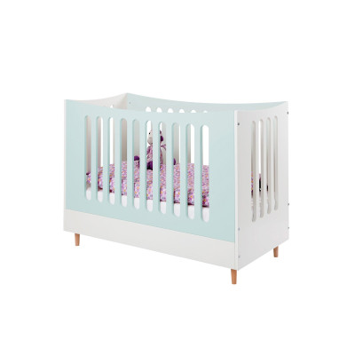 Manis-h baby cot with open gable snow white