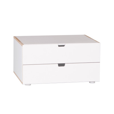 Manis-h chest of drawers with 2 drawers Snow white