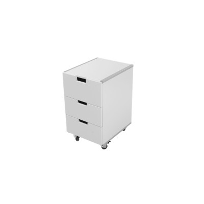 Manis-h chest of drawers with 3 drawers Snow white