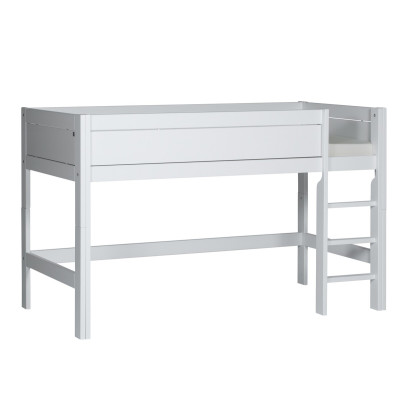 Lifetime half-height bed Kombi 1 with deluxe slatted frame and running plank white