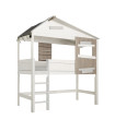 Lifetime Half-Height Cabin Bed with Straight Ladder and Slatted Frame - The Hideout Whitewash