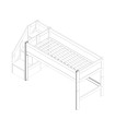 Lifetime parts for middle loft bed with entry at the head end whitewash