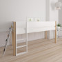 Manis-h Half-height cot BORR 90 x 200 cm with climbing wall Snow white and beech post