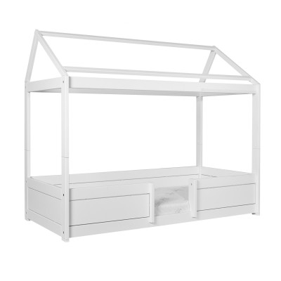 Lifetime 4 en 1 lit de maison pour toit en tissu avec sommier, blanc