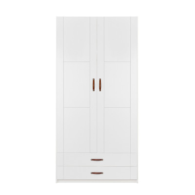 Armoire Lifetime 100 cm avec 2 portes et 2 tiroirs blanc