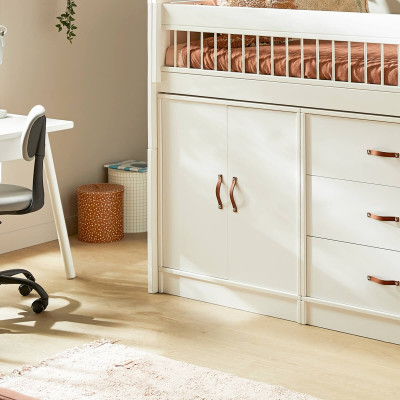 Lifetime All in one basic element with doors, shelf and bar in whitewash