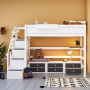 Lifetime loft bed with stairs, drawers and deluxe slatted frame white