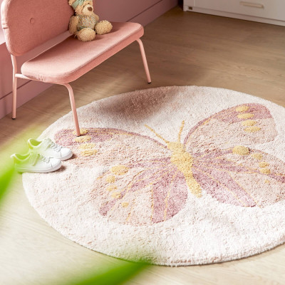 Tapis rond Lifetime - Papillons 130 cm