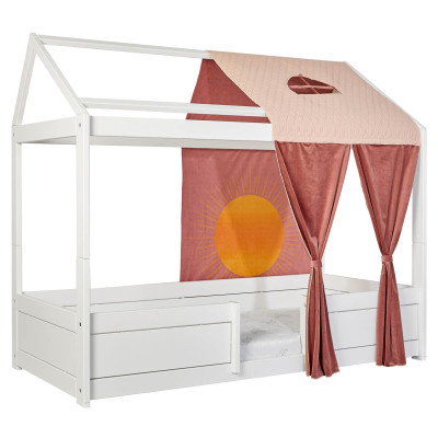 Lifetime 4 in 1 letto sunset dreams KOMBI 1 con tetto in tessuto e struttura a doghe deluxe bianca