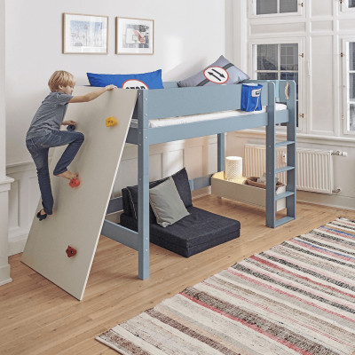 Manis-h climbing wall for half-height bed snow white