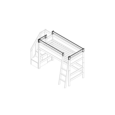 Lifetime safety increase with front and side opening for inclined ladder whitewash