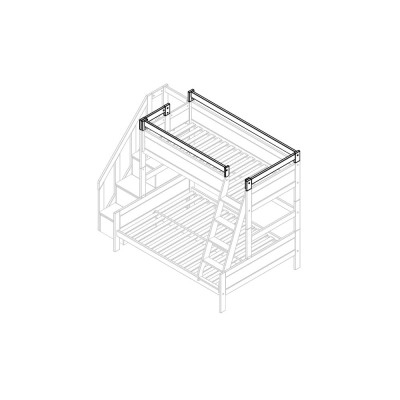 Lifetime safety increase with front and side opening for bunk bed Family white