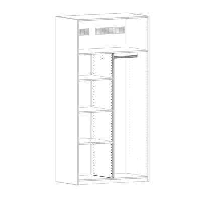 Lifetime partition for cabinet element 100 cm White lacquered