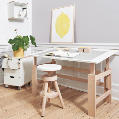 Manis-h desk Höhn adjustable with tilting function 115x65cm Snow white