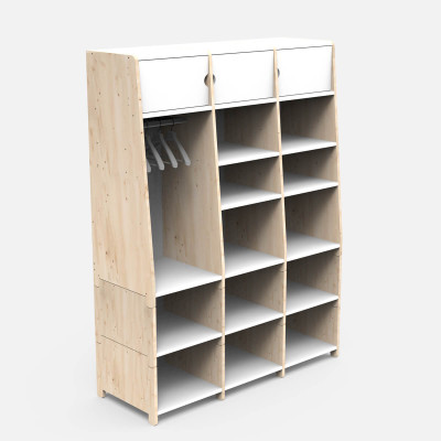 Mathy by Bols Asymetry Three Column Wardrobe with Six Low Tops