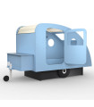 Mathy by Bols Caravan Bed Caravan with Trailer Hitch and Chest Azur blue