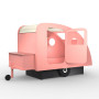 Mathy by Bols Caravan Bed Caravan with Trailer Hitch and Chest Very light pink