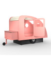 Mathy by Bols Letto Caravan con gancio di traino e cassapanca Rosa chiaro