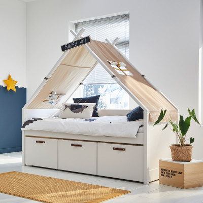 Lit superposé Lifetime Cool Kids avec tipi Rainbow blanc