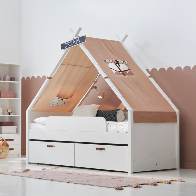 Lit superposé Lifetime Cool Kids avec tipi Rainbow blanc