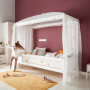 Letto a baldacchino Life-Time Fairy 90x200 cm con rete a doghe deluxe bianca