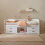 Letto a soppalco Lifetime con cassetti e contenitore Breeze 90 x 200 telaio a doghe standard bianco