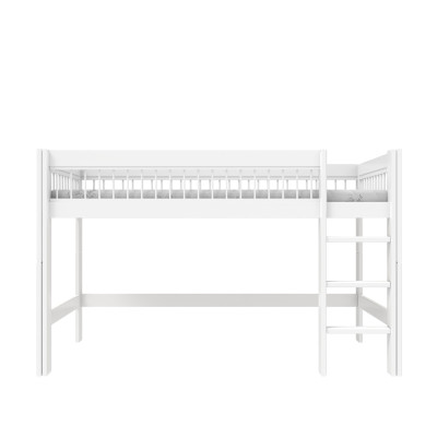 Letto semi alto con scaletta dritta Lifetime Breeze 90 x 200 cm telaio a doghe standard bianco