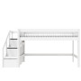 Lifetime semi high bed with stepladder Breeze 90 x 200 cm, slatted base standard white