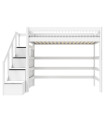 Lifetime lit mezzanine avec escabeau Breeze 90 x 200 cm, sommier standard blanc