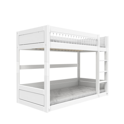 Lifetime low bunkbed with straight ladder Breeze 90 x 200 cm, slatted base standard white