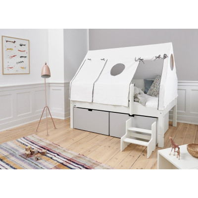 Manis-h Lit d'enfant NANNA sans 3 tiroirs 90 x 200 cm Snow white