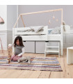 Manis-h Lit d'enfant NANNA sans 3 tiroirs 90 x 200 cm Snow white