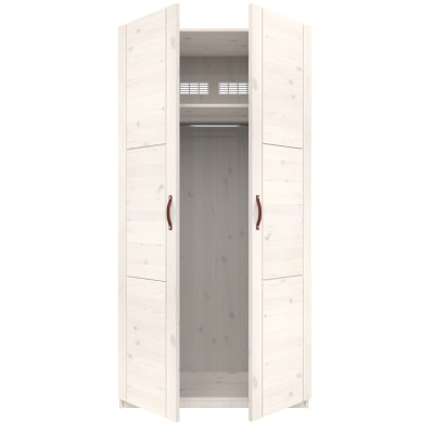 Lifetime wardrobe with 2 doors and clothes rail, 100 cm whitewash