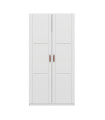 Lifetime Kleiderschrank mit 2 Türen, Regalen und Kleiderstange, 100 cm weiss