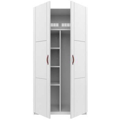 Lifetime armoire avec 2 portes, étagères et barre vêtements, 100 cm blanc