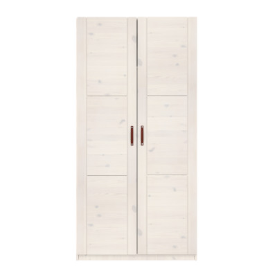 Lifetime armoire avec 2 portes, étagères et barre vêtements, 100 cm whitewash