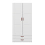 Lifetime armoire avec 2 portes et tiroirs, 100 cm blanc