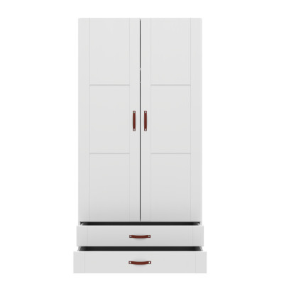 Lifetime armoire avec 2 portes et tiroirs, 100 cm blanc