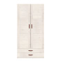 Lifetime armoire avec 2 portes et tiroirs, 100 cm whitewash