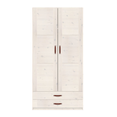 Lifetime wardrobe with 2 doors, shelves and clothes rail, 100 cm whitewash