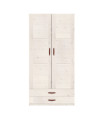 Lifetime armoire avec 2 portes et tiroirs, 100 cm whitewash