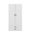 Lifetime wardrobe with 2 doors, shelves, drawers ans Dividing wall, 100 cm white