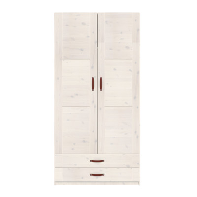 Lifetime armoire avec 2 portes, étagères, tiroirs et paroi de séparation, 100 cm whitewash