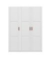 Lifetime Kleiderschrank mit 3 Türen, Einlegeböden und Kleiderstange, 150 cm weiss