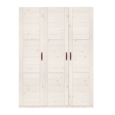 Lifetime Armoire avec 3 portes, étagères et tringle à vêtements, 150 cm whitewash