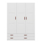 Lifetime Wardrobe with 3 doors, shelves, clothes rail and drawers, 150 cm white